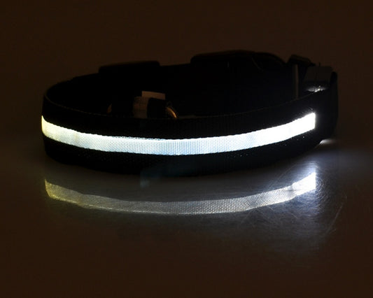 Chargeable Nylon LED Pet Dog Luminous Night Safety Collar Adjustable