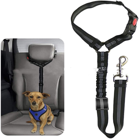 Pet Car Harness Elastic Reflective Strap Leash