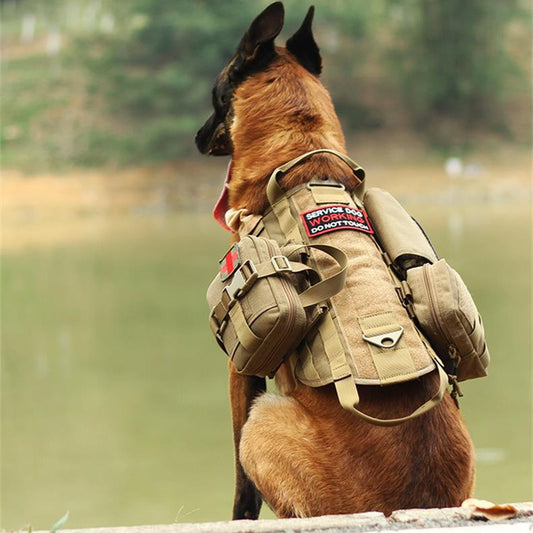 Tactical Dog Harness Molle System Vest Adjustable