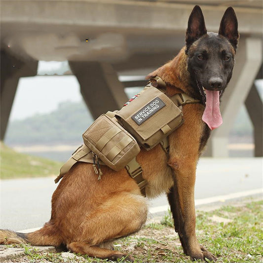 Tactical Dog Harness Molle System Vest Adjustable