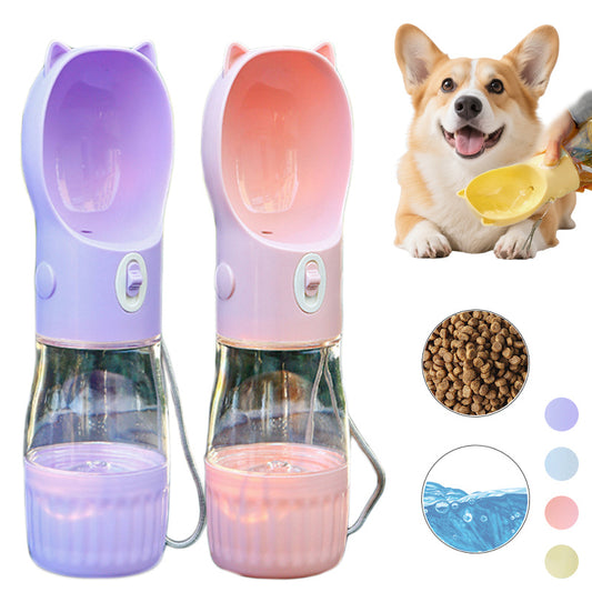 2 In 1 Portable Dog Water Bottle for Dogs 500ml