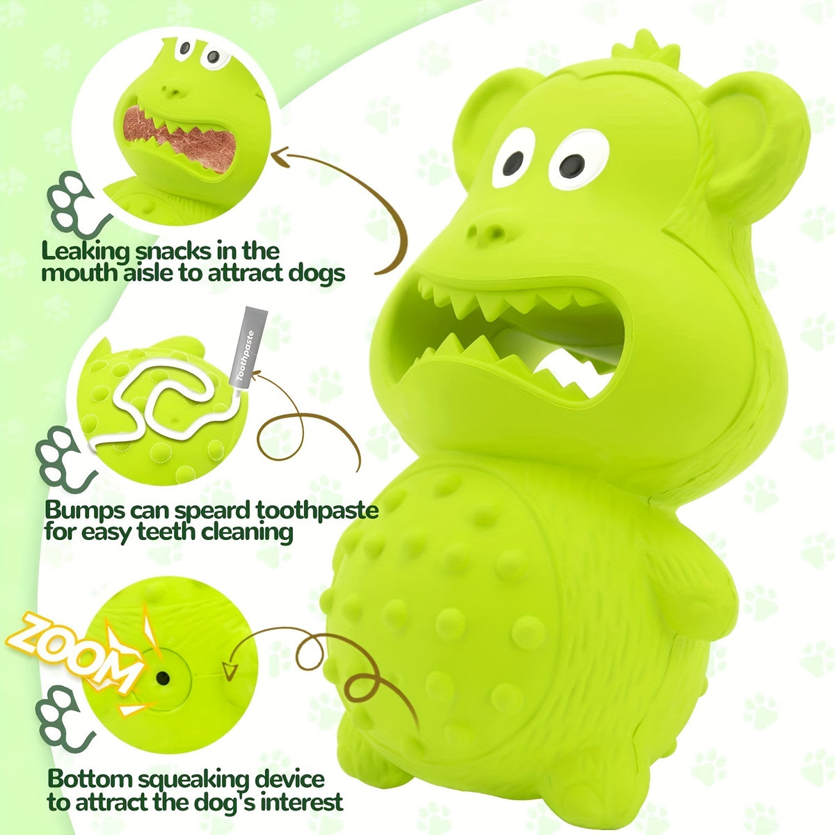 Adorable Monster Durable Rubber Dog Toy Aggressive Chewers