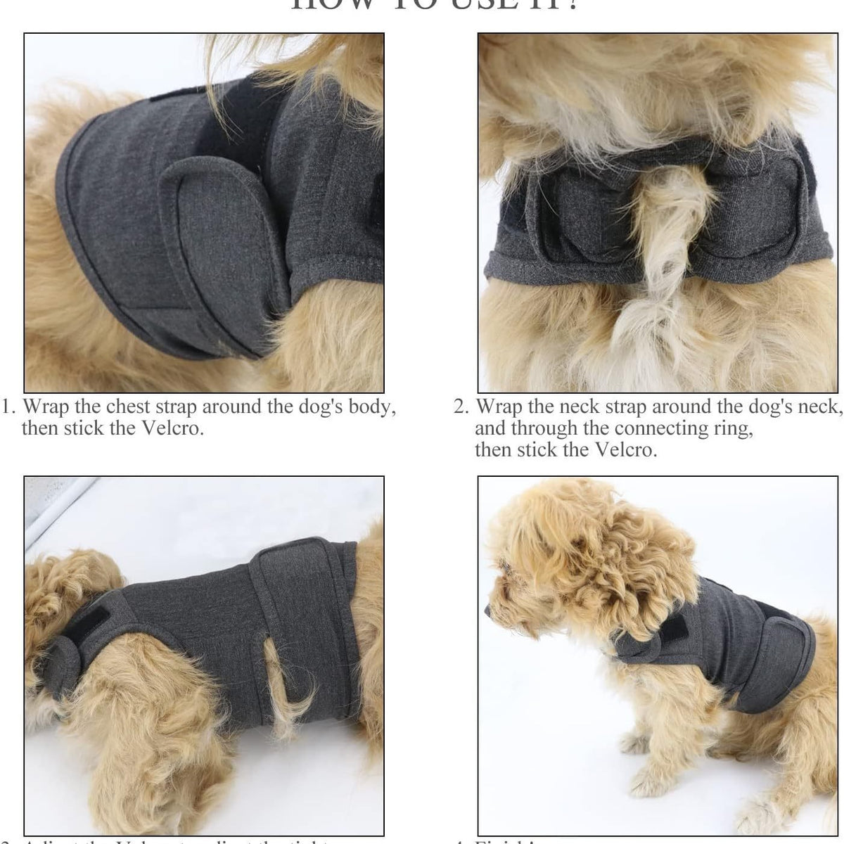 Thunder Vest For Dogs - Classic Adjustable Cloth Vest For Anxiety Stress